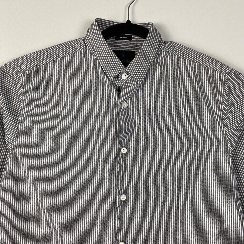 01.Algo Mens Medium Regular Fit Button Up Shirt G… - image 2